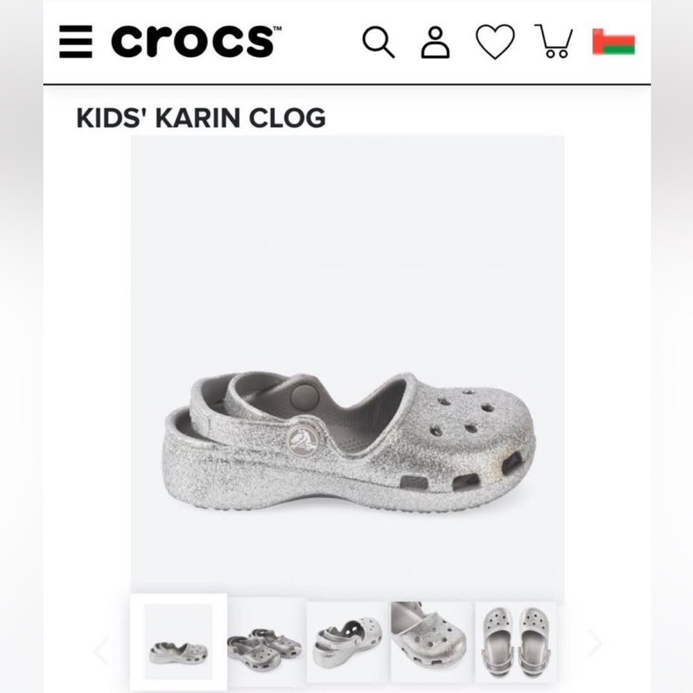 Crocs Silver Glitter Clog 11c